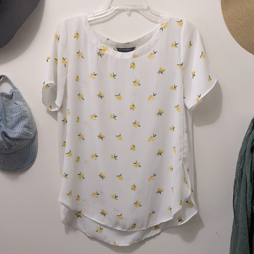 Banana Republic Lemon print blouse